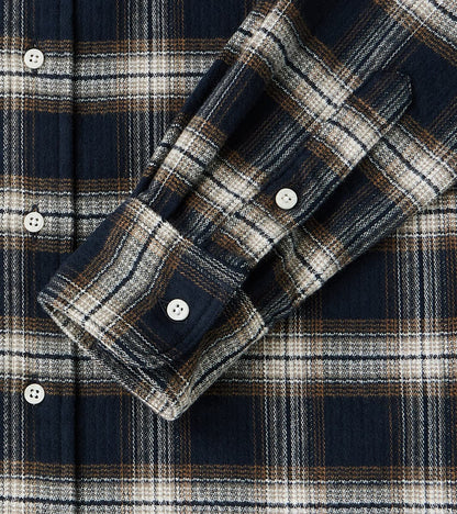 Japanese Heavy Pique Check Flannel Camper - Brown