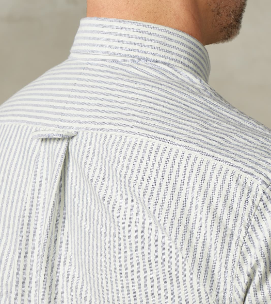 Brushed Fall Oxford - Navy Stripe