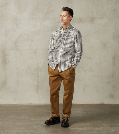 Japanese Old Slub Checked Twill - Grey