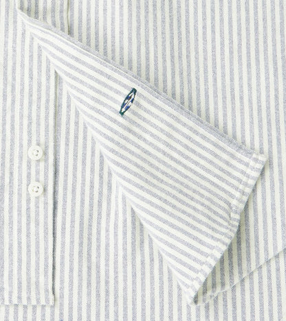 Brushed Fall Oxford - Navy Stripe