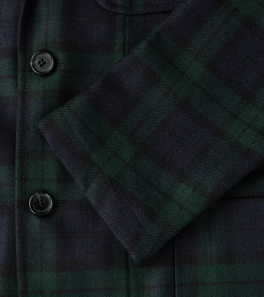 GVxDR Simple Jacket - Fox Brothers® Wool Twill Flannel - Blackwatch Tartan Check