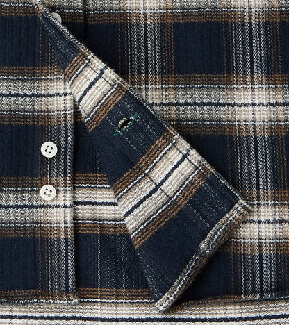 Japanese Heavy Pique Check Flannel Camper - Brown
