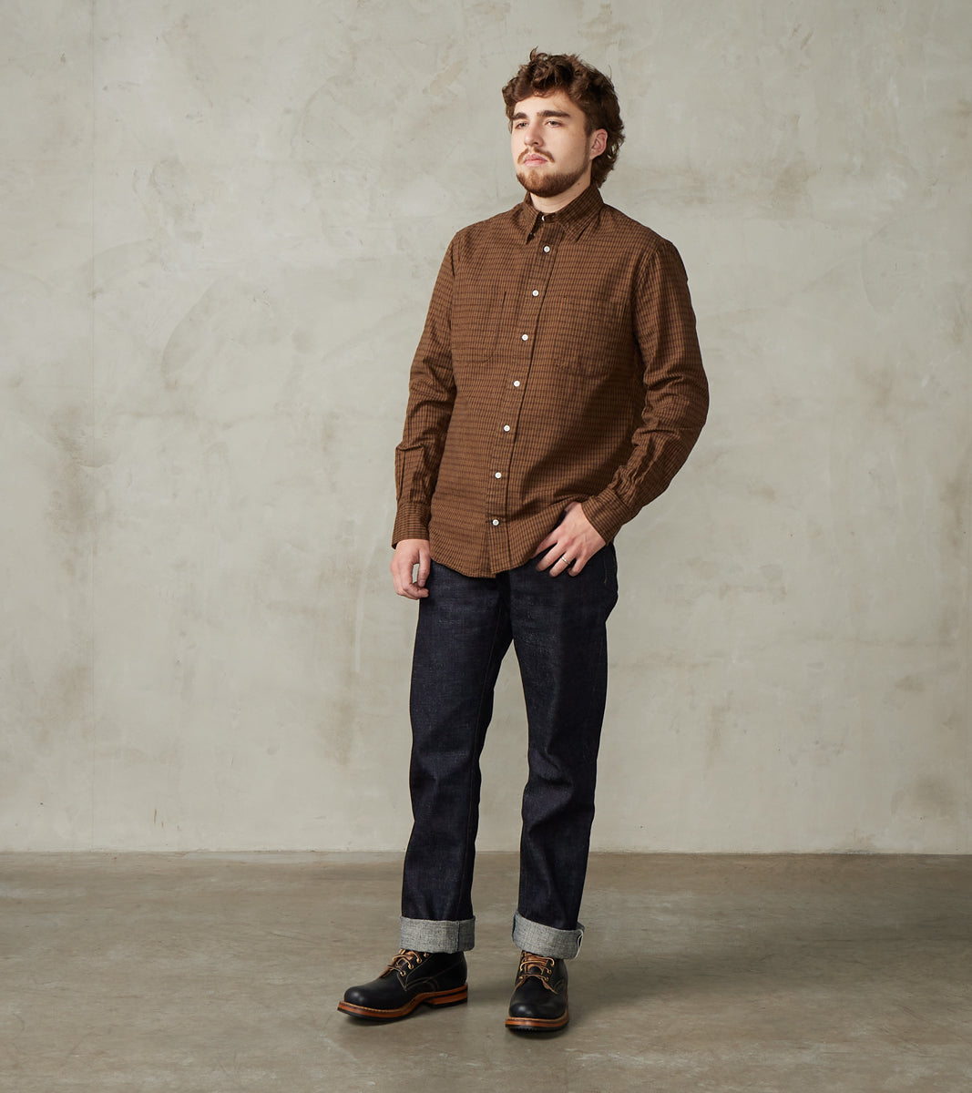 Shuttle Notes® Brushed Twill Mini-Plaid Camper - Olive