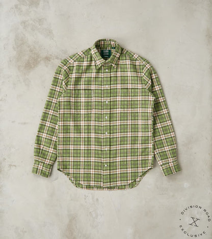 Gitman Vintage x Division Road Japanese Brushed Dobby Check Camper - Green