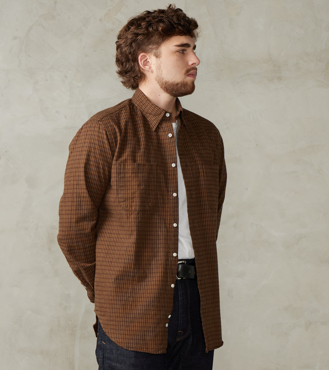 Gitman Vintage x Division Road Shuttle Notes® Brushed Twill Mini-Plaid Camper - O…