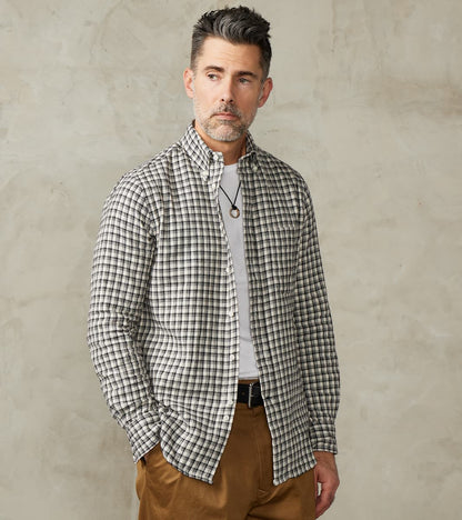 Gitman Vintage x Division Road Japanese Old Slub Checked Twill - Grey
