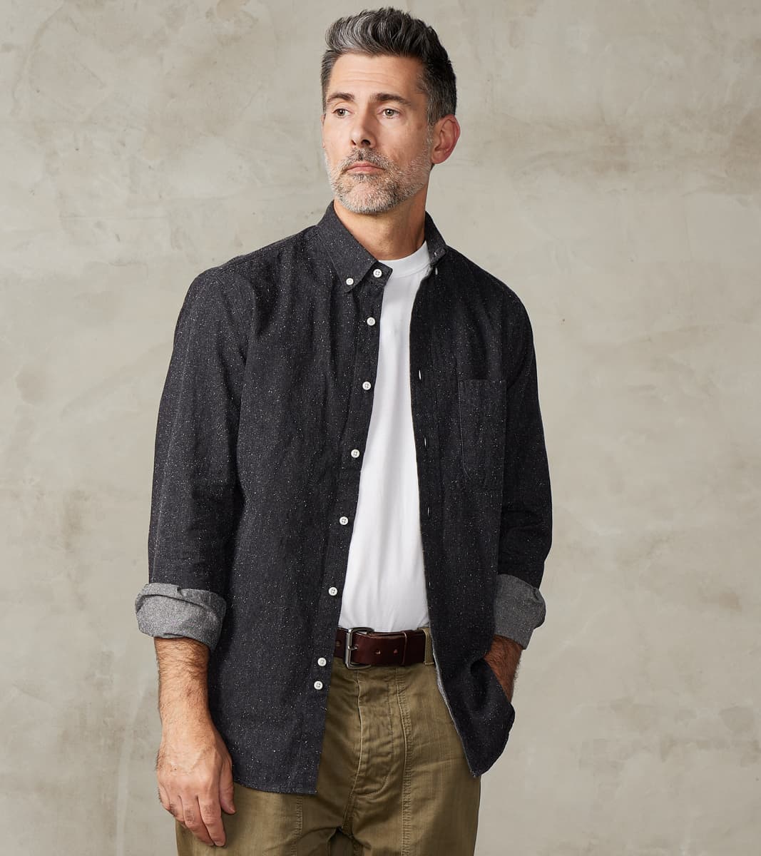 Gitman Vintage x Division Road Japanese Silk Slub Denim - Charcoal