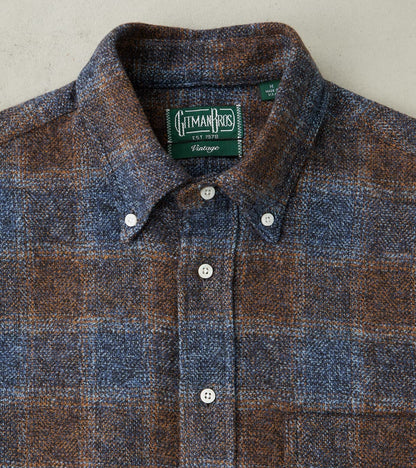 Japanese Cotton Tweed Check - Brown