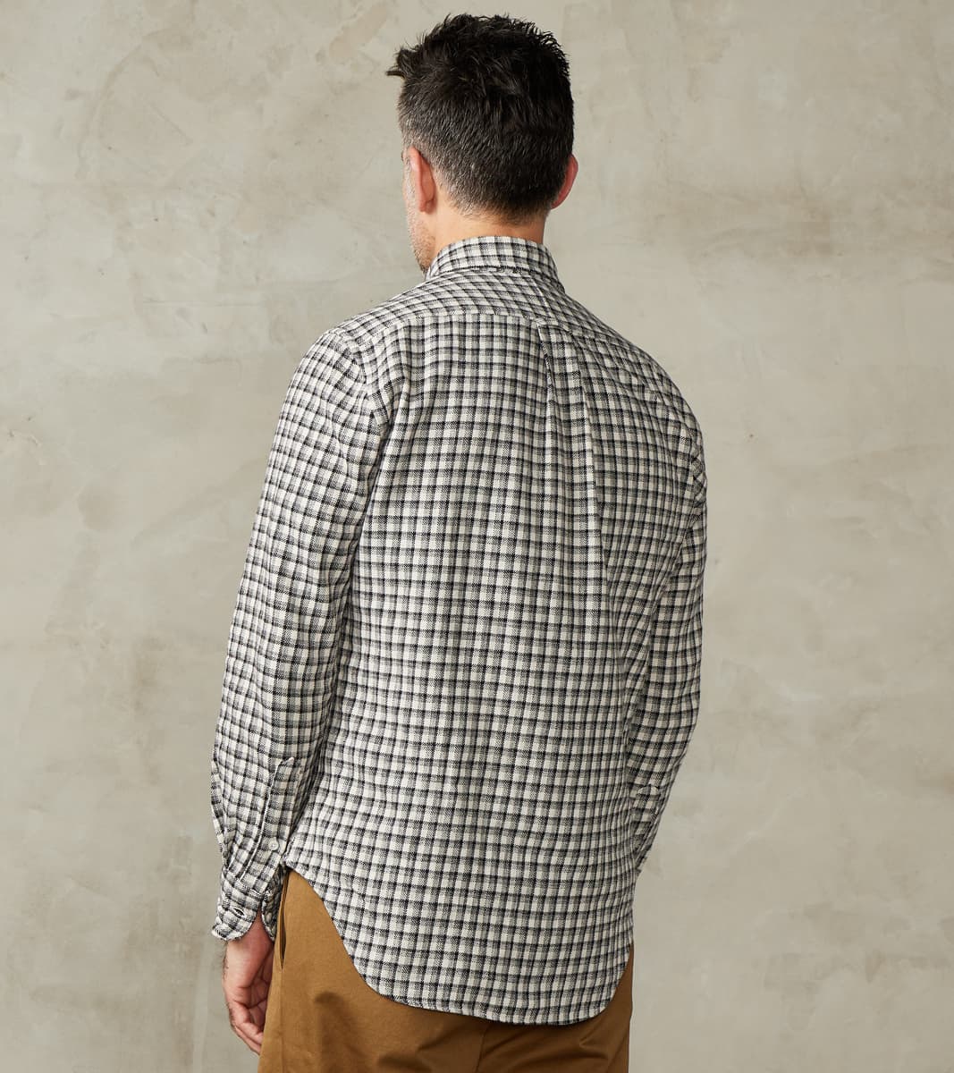 Japanese Old Slub Checked Twill - Grey