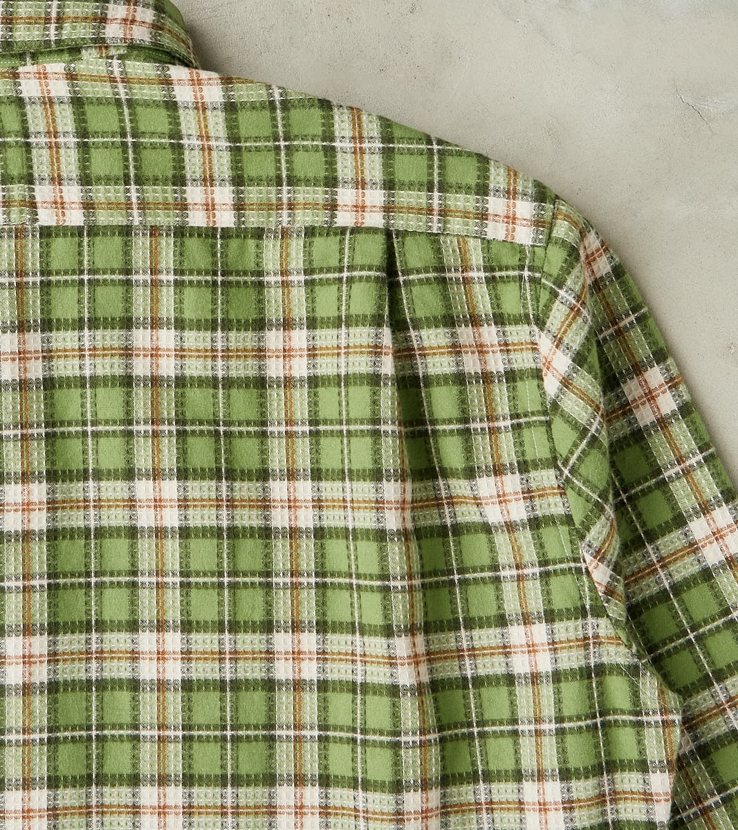 Japanese Brushed Dobby Check Camper - Green