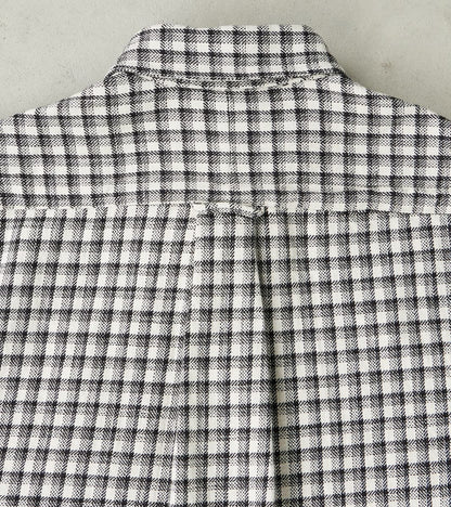 Japanese Old Slub Checked Twill - Grey