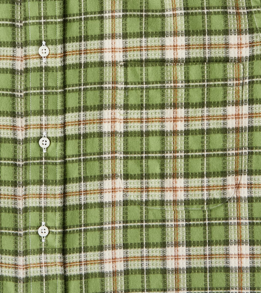 Japanese Brushed Dobby Check Camper - Green