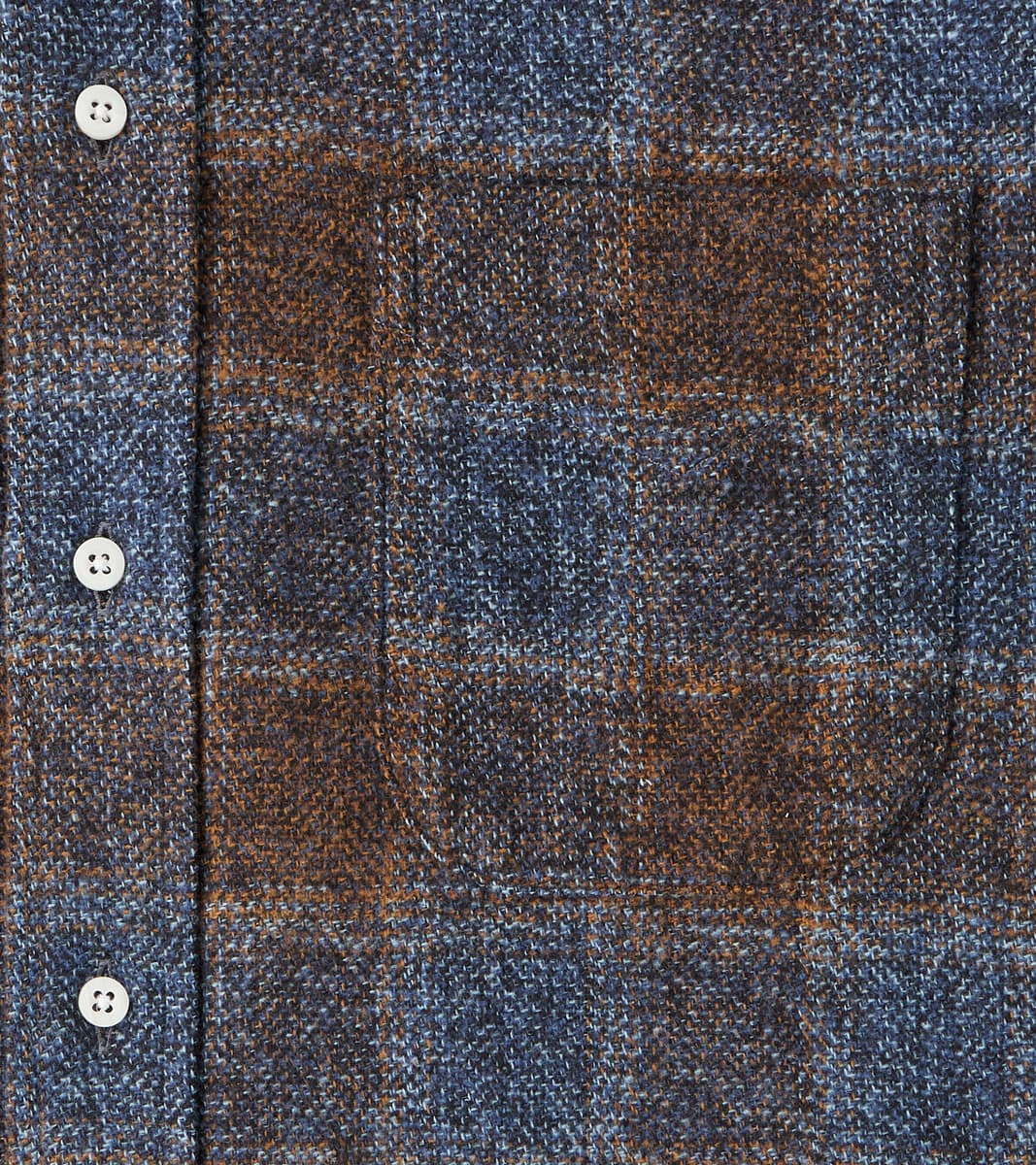 Japanese Cotton Tweed Check - Brown