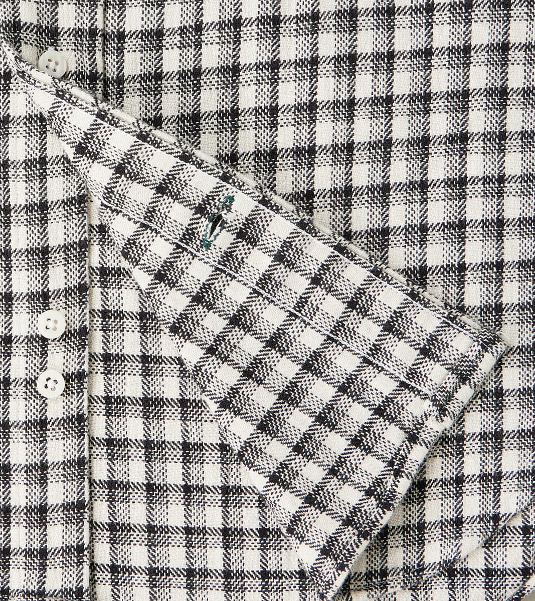 Japanese Old Slub Checked Twill - Grey