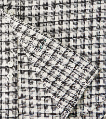 Japanese Old Slub Checked Twill - Grey