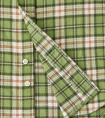 Japanese Brushed Dobby Check Camper - Green