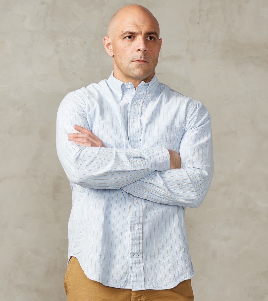 Gitman Vintage x Division Road Japanese Amekaji Stripe Oxford - Blue