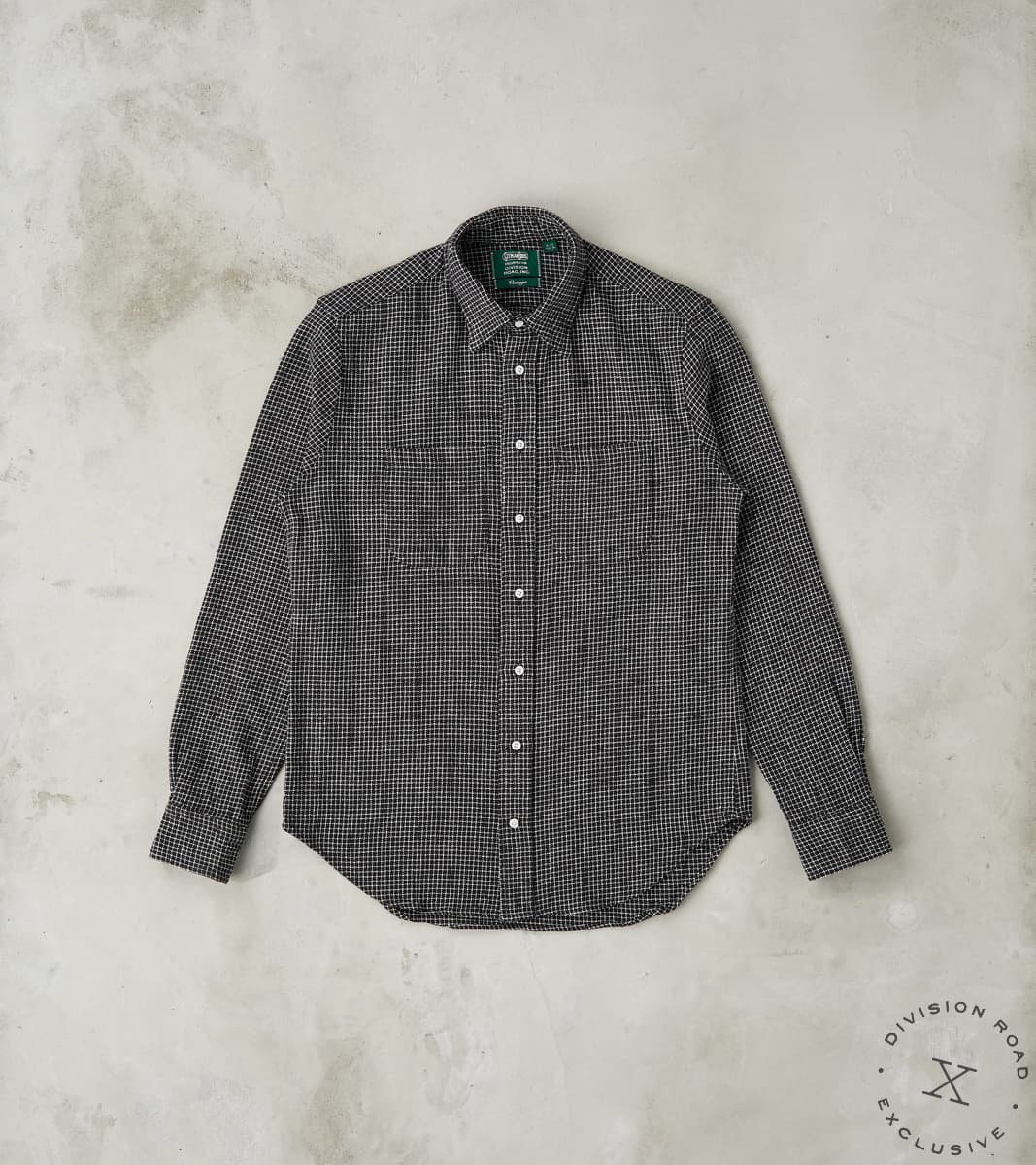 Gitman Vintage x Division Road Japanese Old Slub Checked Twill Camper - Black