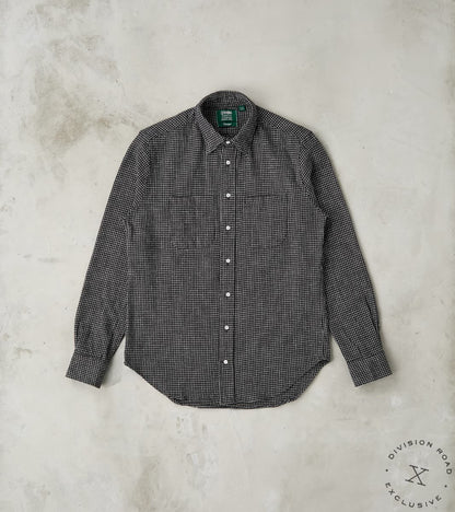 Gitman Vintage x Division Road Japanese Old Slub Checked Twill Camper - Black