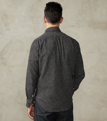 Japanese Old Slub Checked Twill Camper - Black