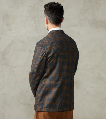 Simple Jacket- Marling & Evans® British Plaid Wool Flannel - Charcoal & Chestnut