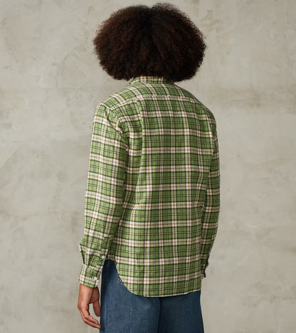 Japanese Brushed Dobby Check Camper - Green