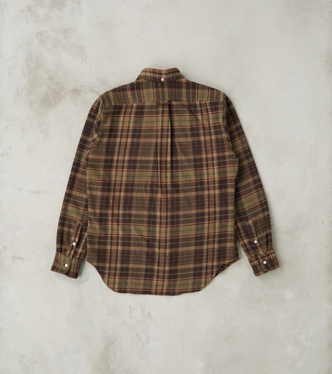 Brushed Winter Madras Check Flannel - Olive & Brown