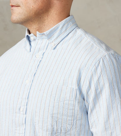 Japanese Amekaji Stripe Oxford - Blue