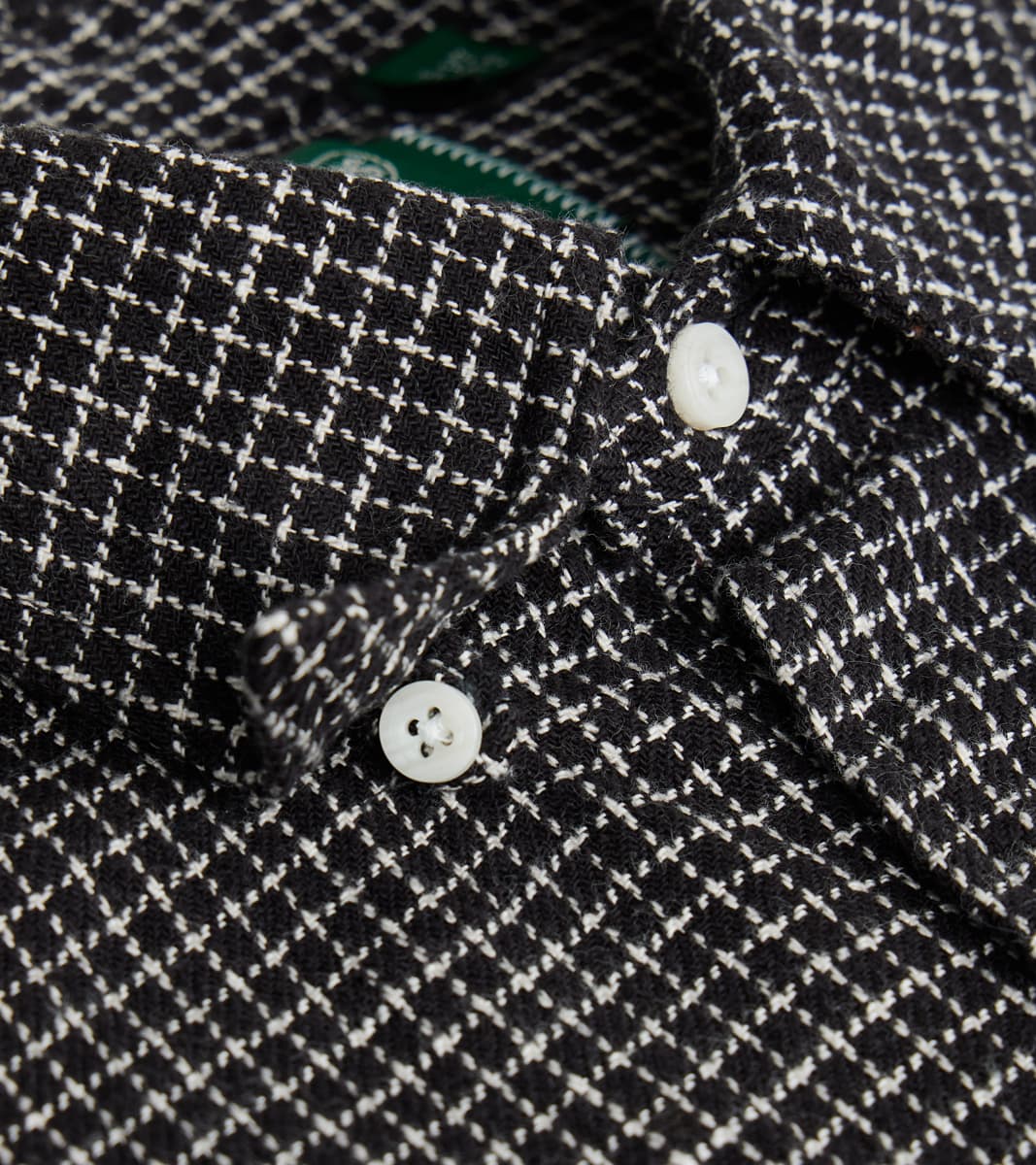 Japanese Old Slub Checked Twill Camper - Black