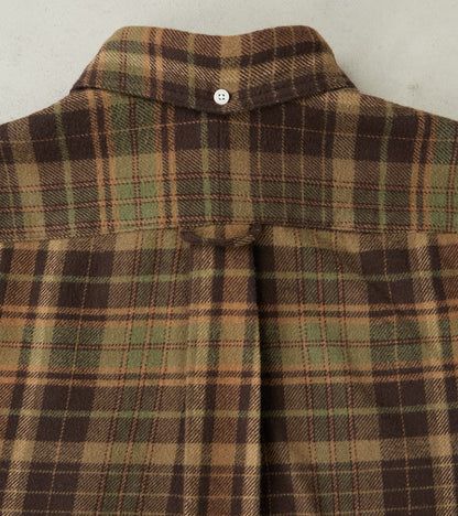 Brushed Winter Madras Check Flannel - Olive & Brown