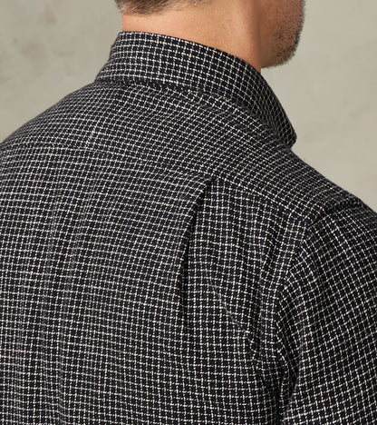 Japanese Old Slub Checked Twill Camper - Black