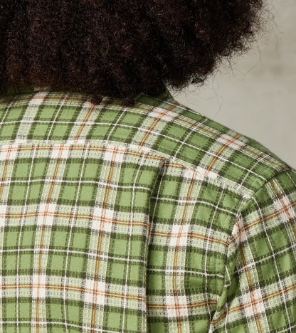 Japanese Brushed Dobby Check Camper - Green