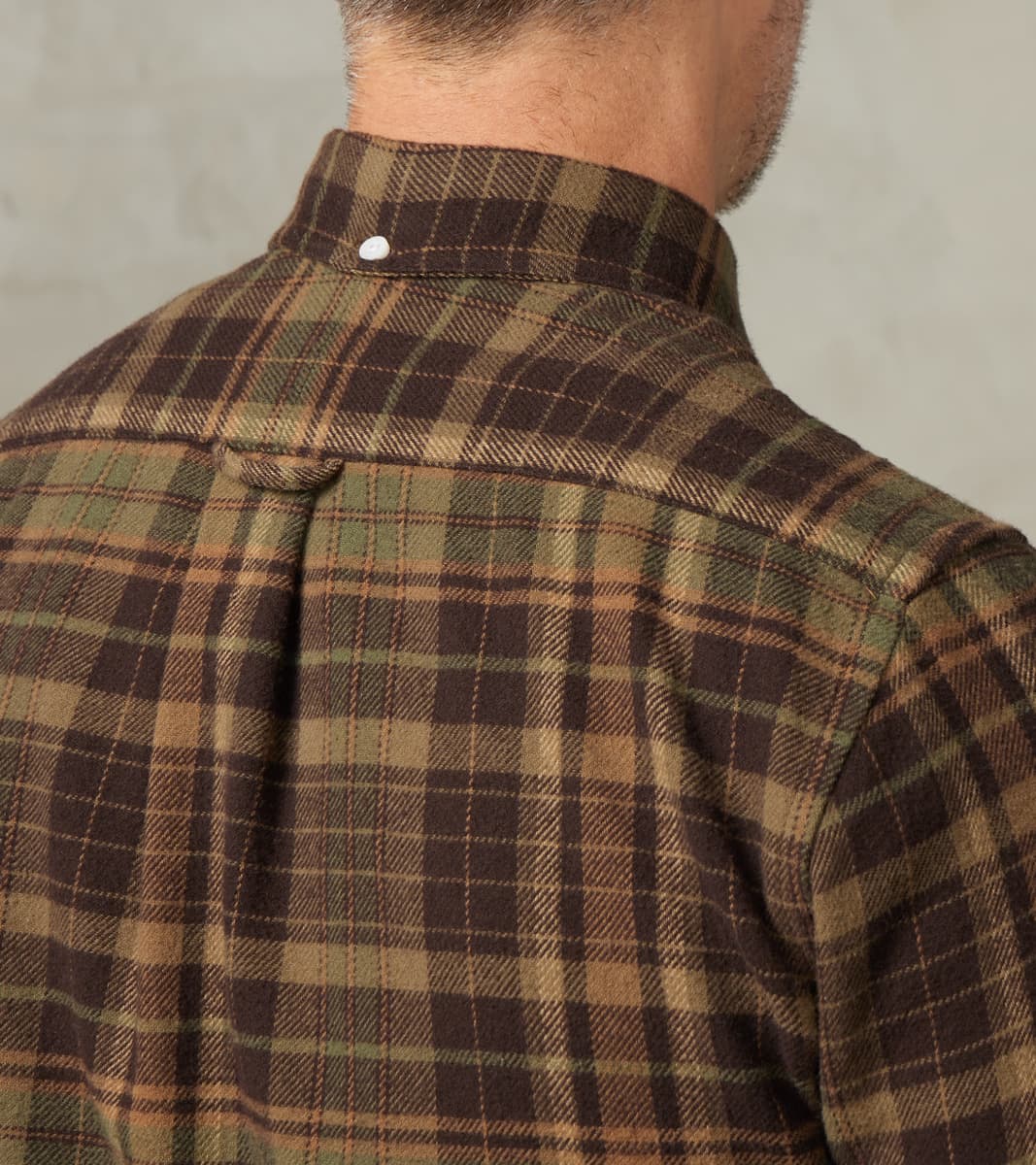 Gitman Vintage Brushed Winter Madras Check Flannel - Olive & Brown