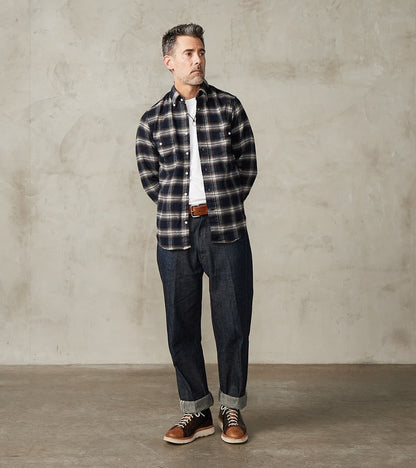 Japanese Heavy Pique Check Flannel Camper - Brown