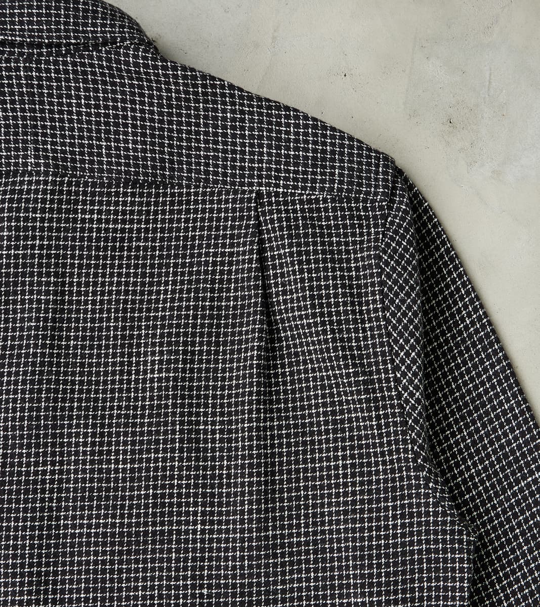 Japanese Old Slub Checked Twill Camper - Black