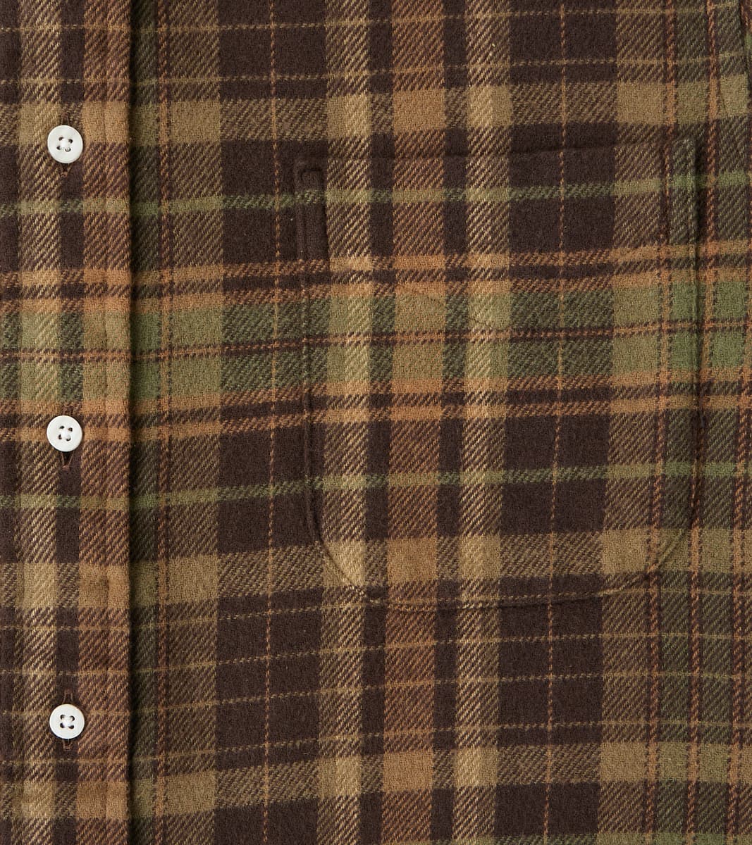 Brushed Winter Madras Check Flannel - Olive & Brown