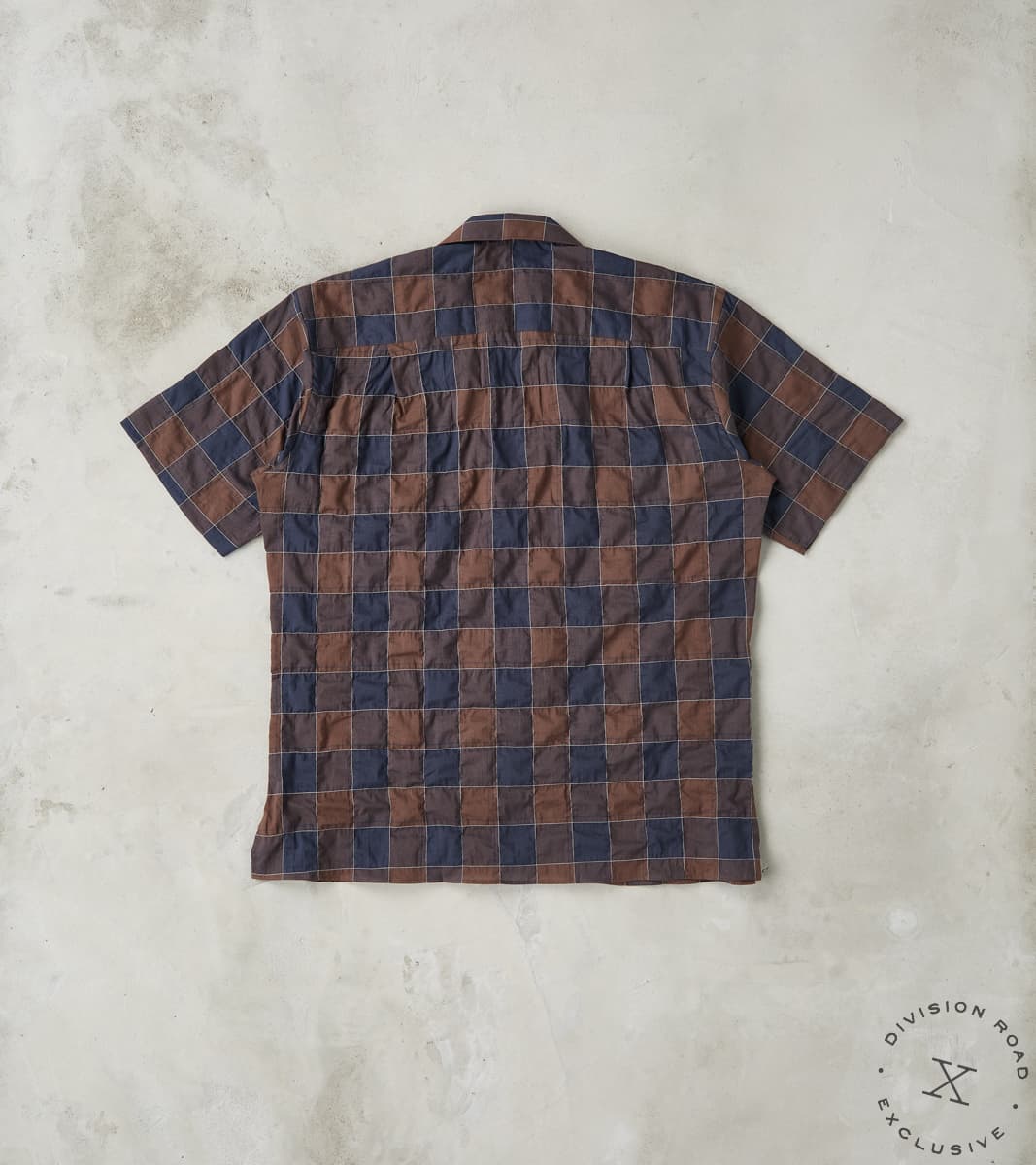 Japanese Organic Cotton Voile Checked Camp - Brown