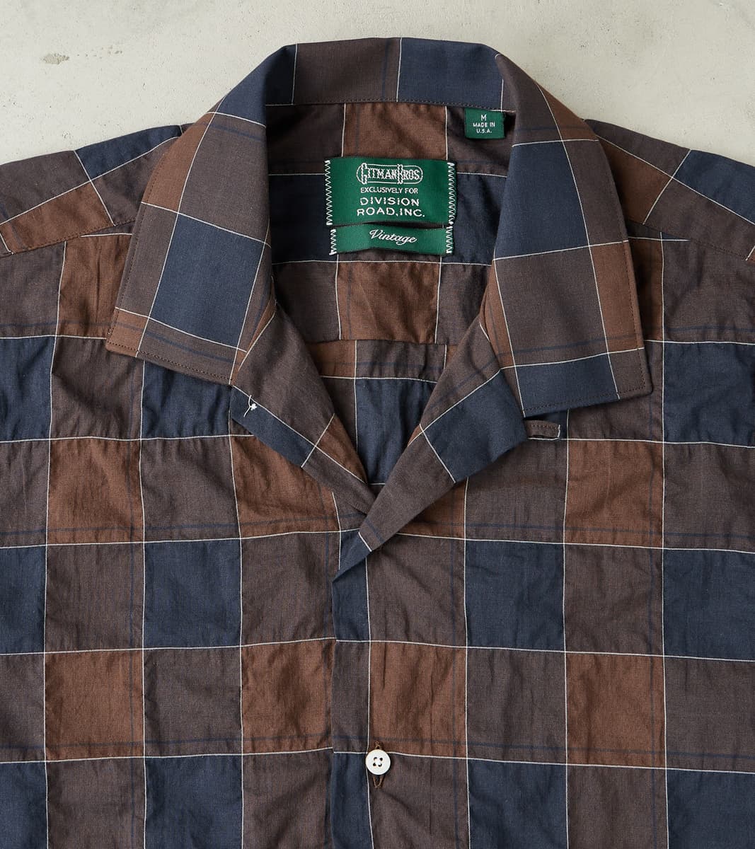 Japanese Organic Cotton Voile Checked Camp - Brown