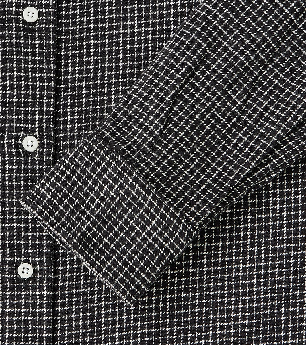 Japanese Old Slub Checked Twill Camper - Black