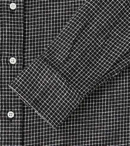 Japanese Old Slub Checked Twill Camper - Black
