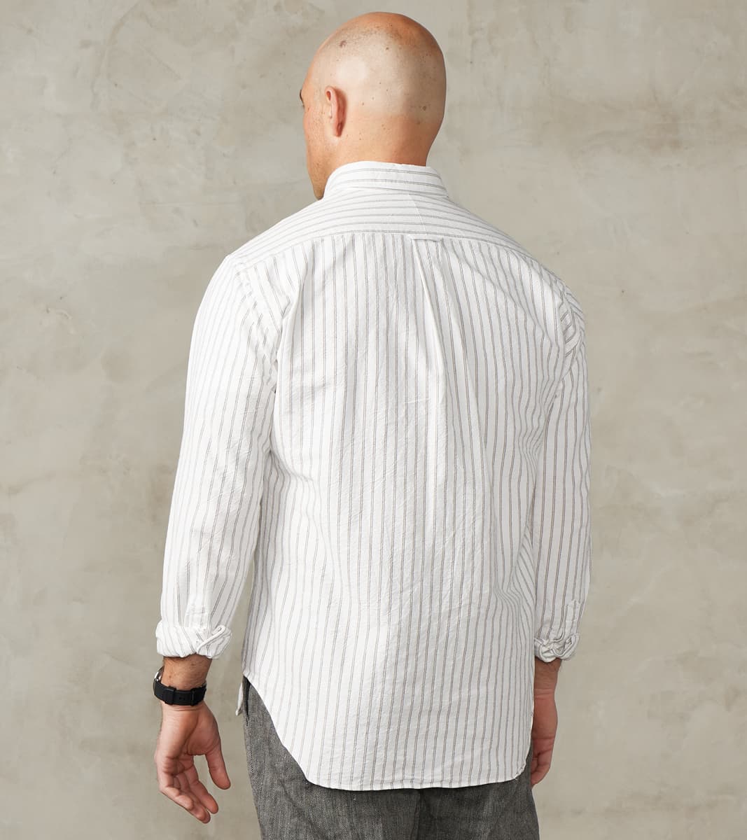 Japanese Amekaji Stripe Oxford - White