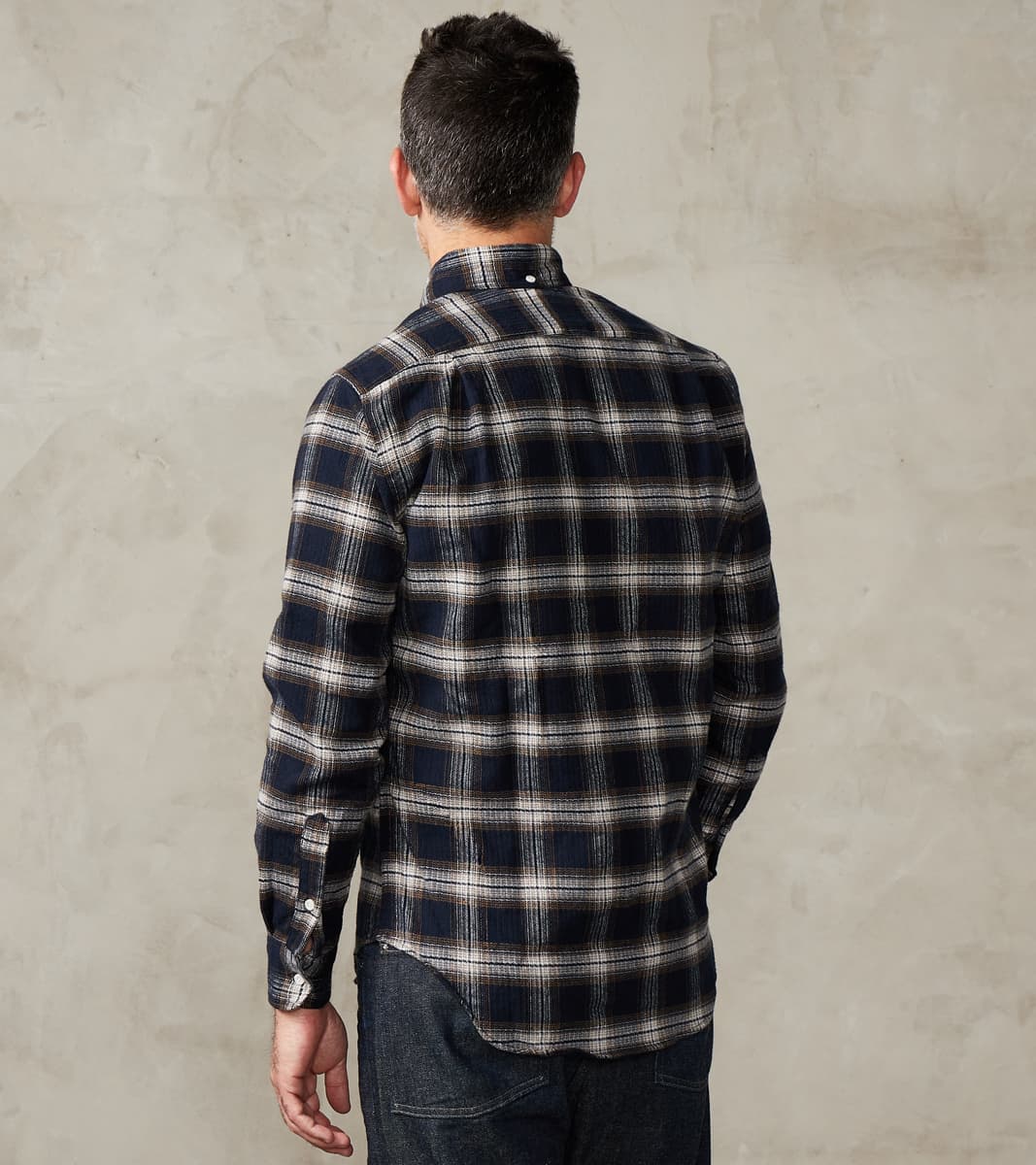 Japanese Heavy Pique Check Flannel Camper - Brown