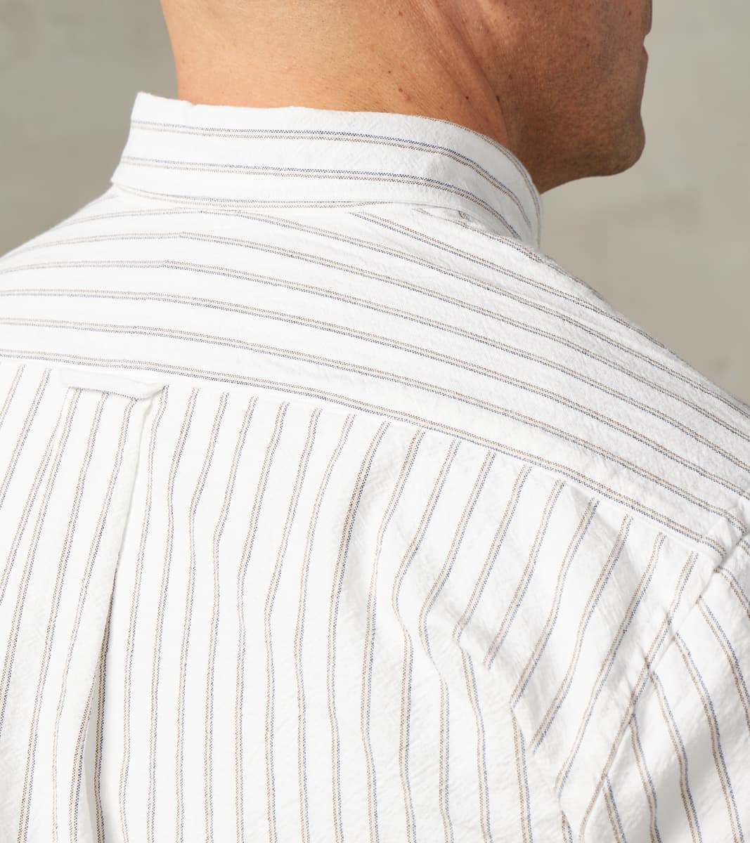 Gitman Vintage x DR Japanese Amekaji Stripe Oxford - White