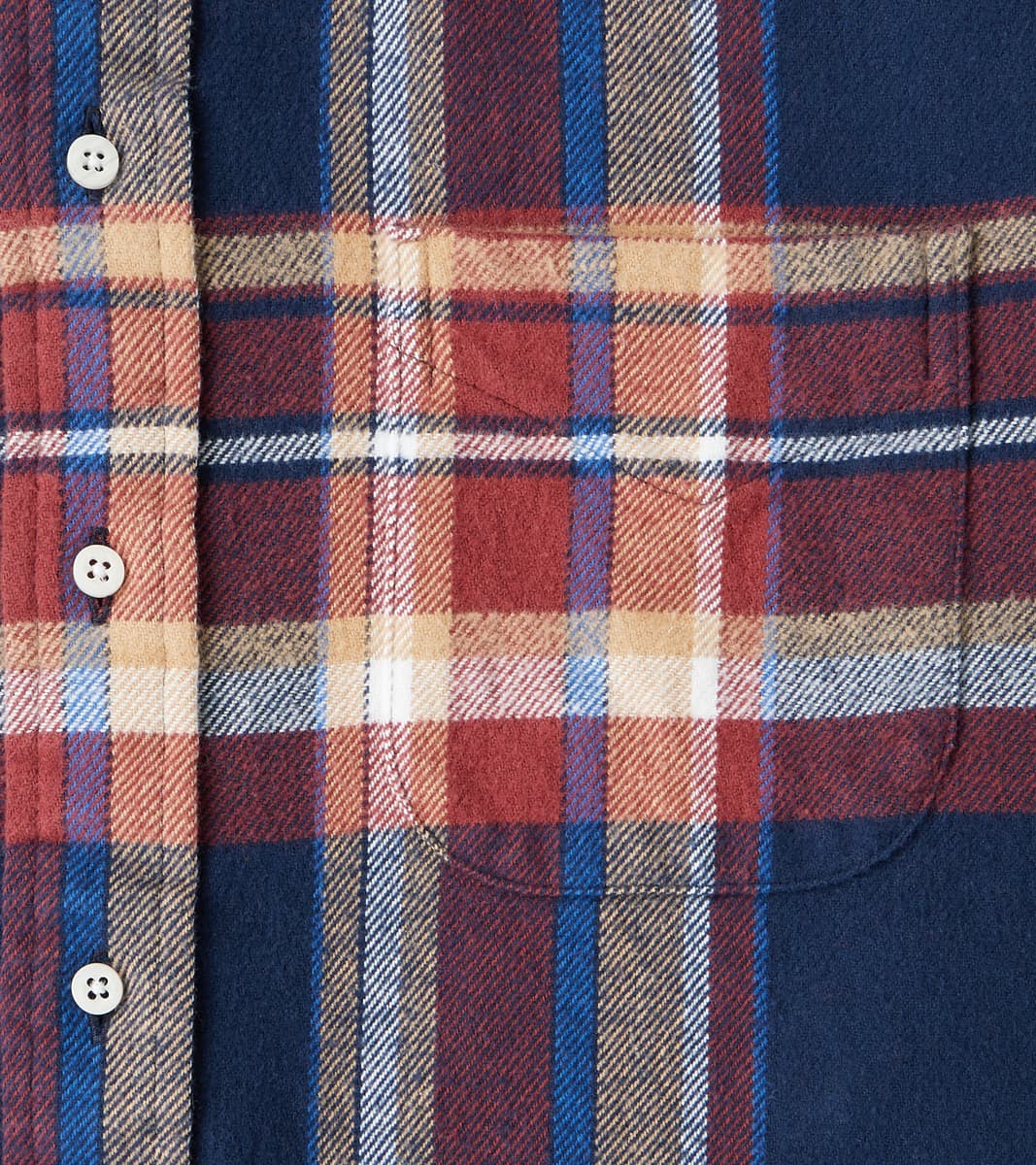 Brushed Winter Madras Check Flannel - Navy & Brick