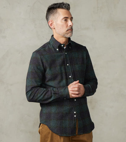 Gitman Vintage Japanese Cotton Tweed Check - Navy