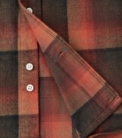 Japanese Geometric Check Shaggy Flannel - Red & Black