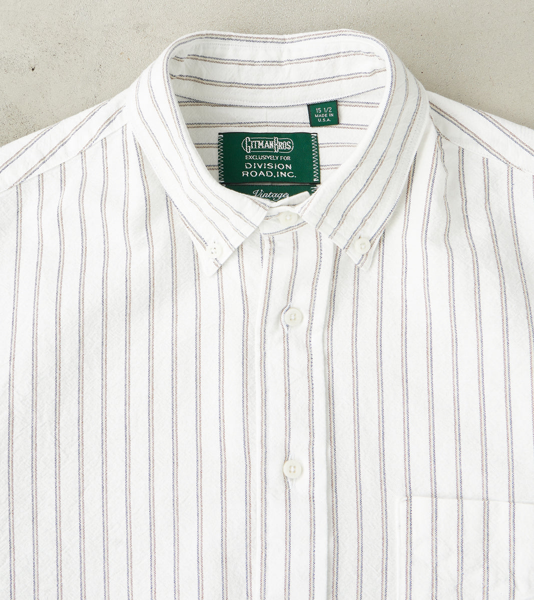 Gitman Vintage x DR Japanese Amekaji Stripe Oxford - White