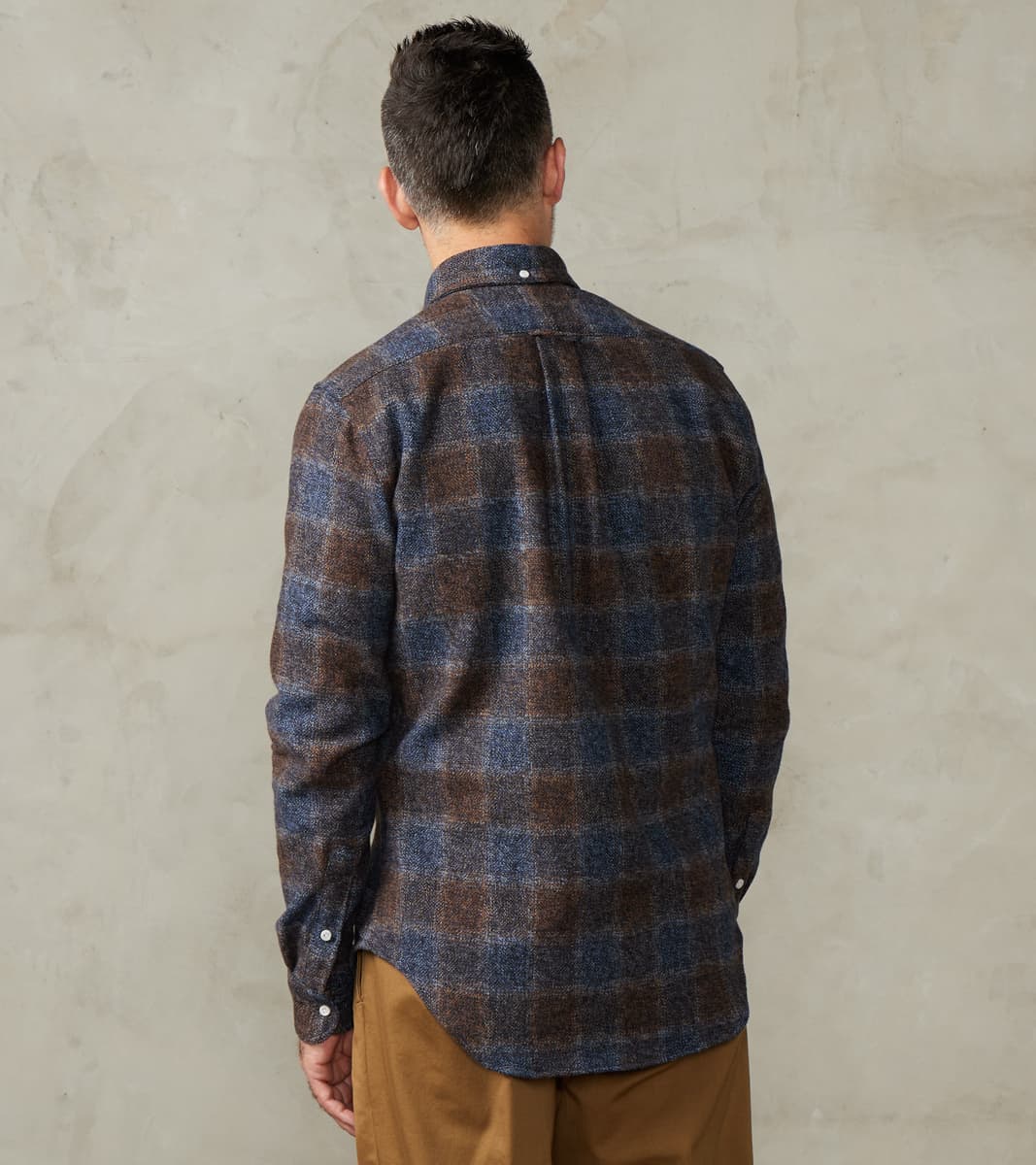 Japanese Cotton Tweed Check - Brown
