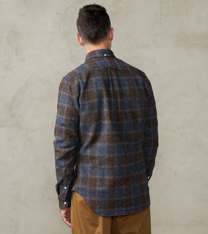Japanese Cotton Tweed Check - Brown
