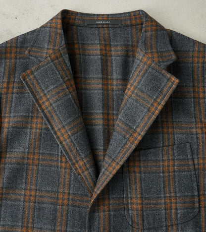 Simple Jacket- Marling & Evans® British Plaid Wool Flannel - Charcoal & Chestnut
